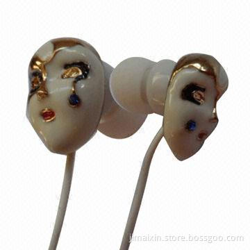 Novelty earphones, CE- and FCC-certified, 3.5mm stereo plug
